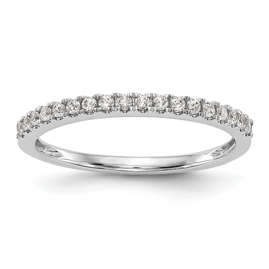 0.18ct. CZ Solid Real 14K White Gold Round Wedding Wedding Band Ring