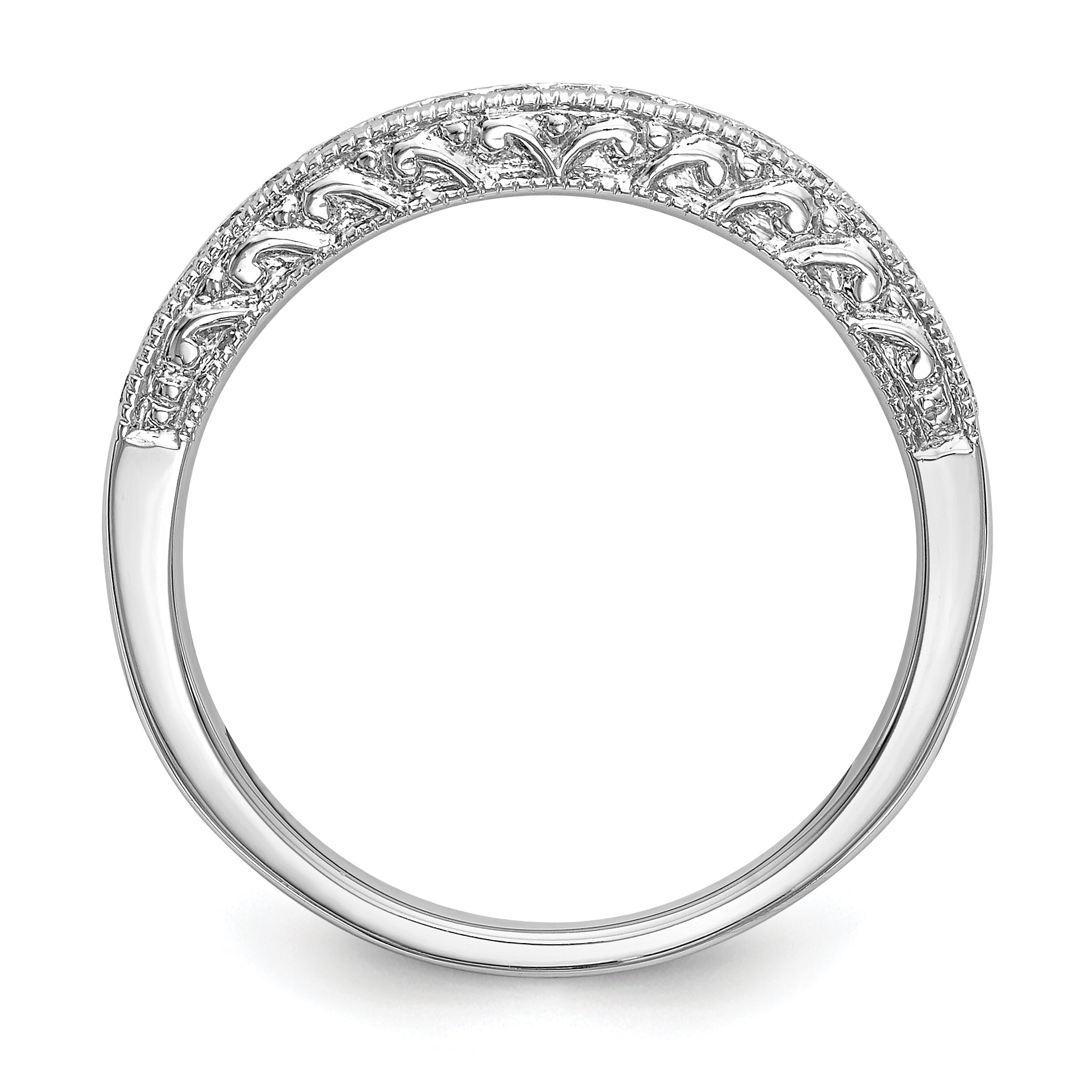 0.20ct. CZ Solid Real 14K White Gold Wedding Wedding Band Ring