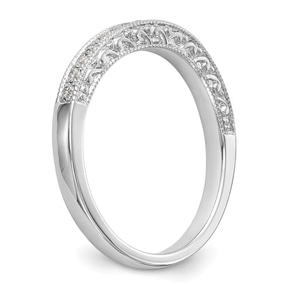 0.20ct. CZ Solid Real 14K White Gold Wedding Wedding Band Ring