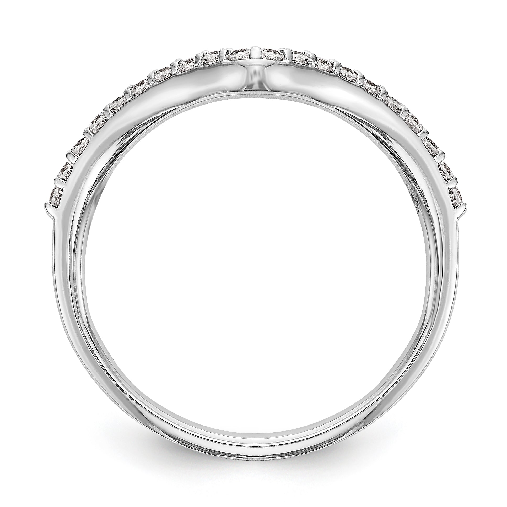 0.20ct. CZ Solid Real 14K White Gold Wedding Wedding Band Ring