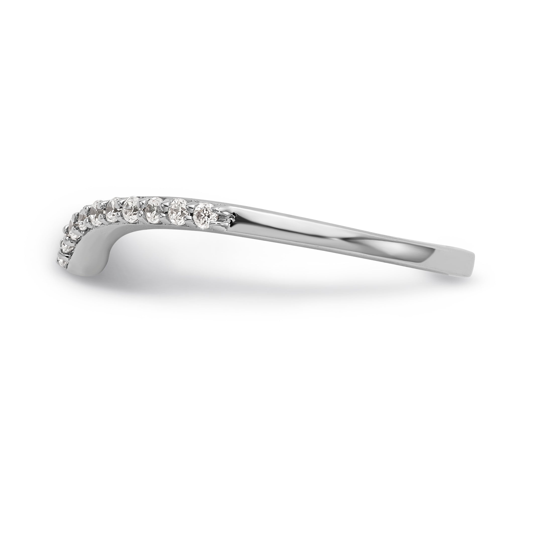 0.20ct. CZ Solid Real 14K White Gold Wedding Wedding Band Ring