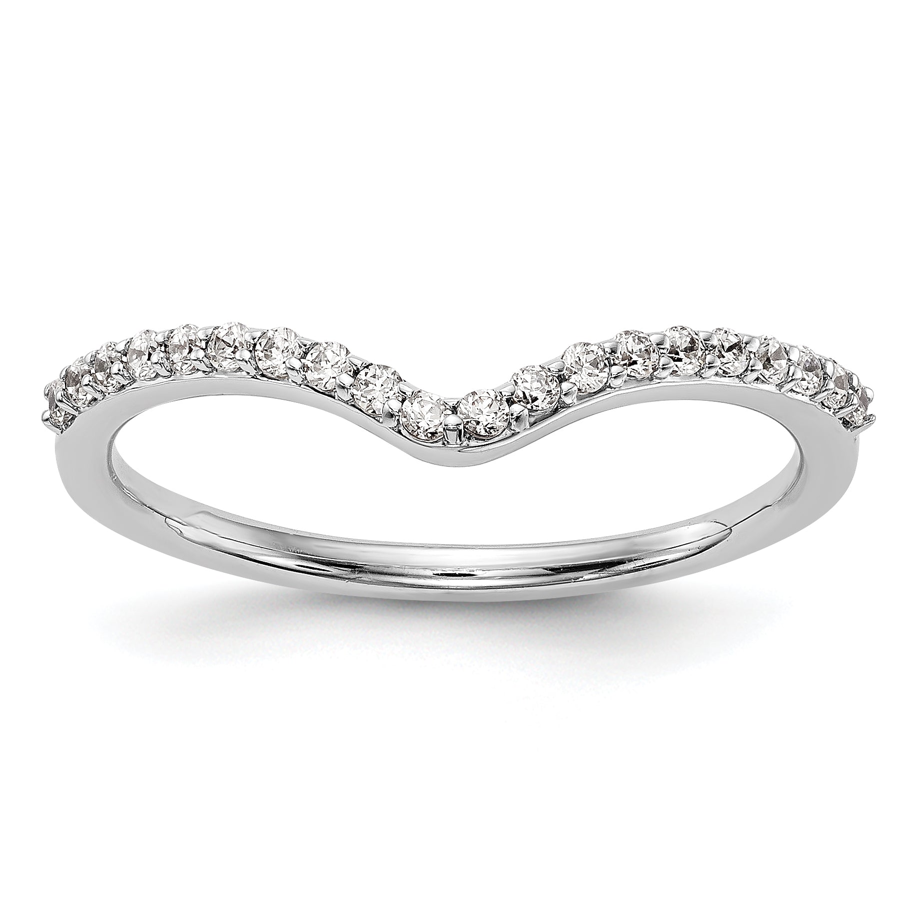 0.20ct. CZ Solid Real 14K White Gold Wedding Wedding Band Ring