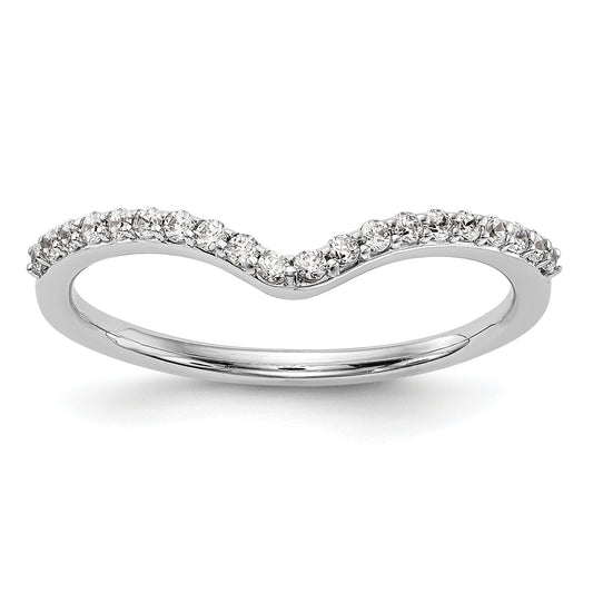 0.20ct. CZ Solid Real 14K White Gold Wedding Wedding Band Ring