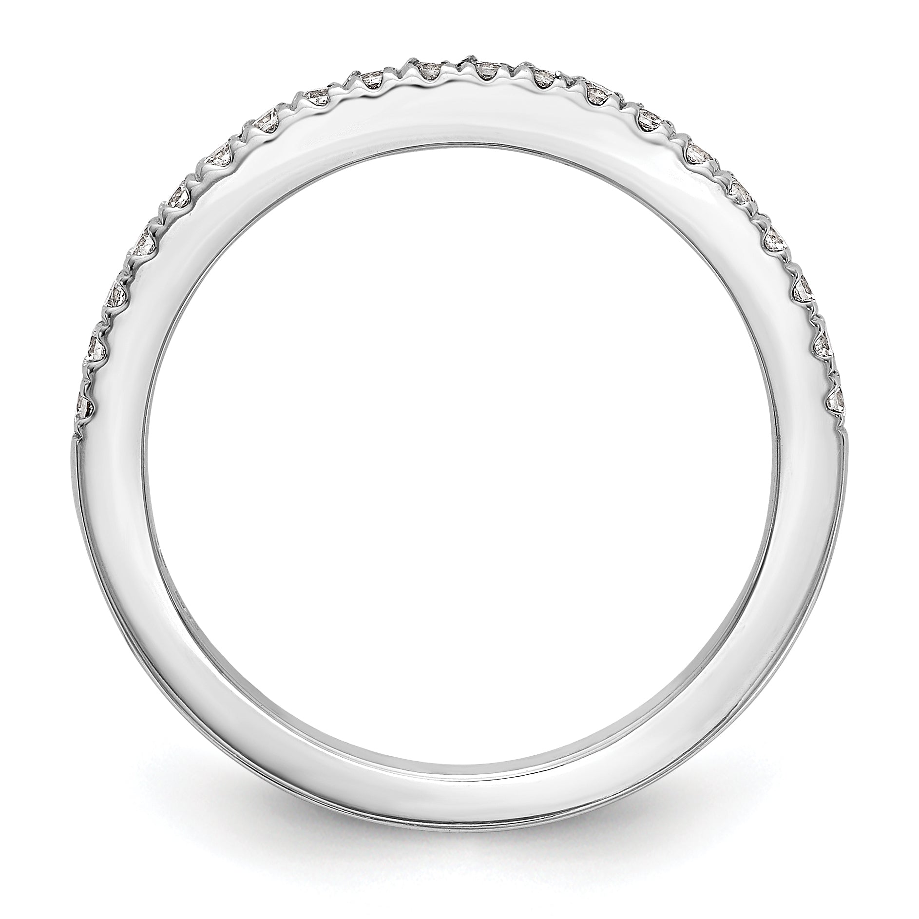 0.21ct. CZ Solid Real 14K White Gold Wedding Wedding Band Ring