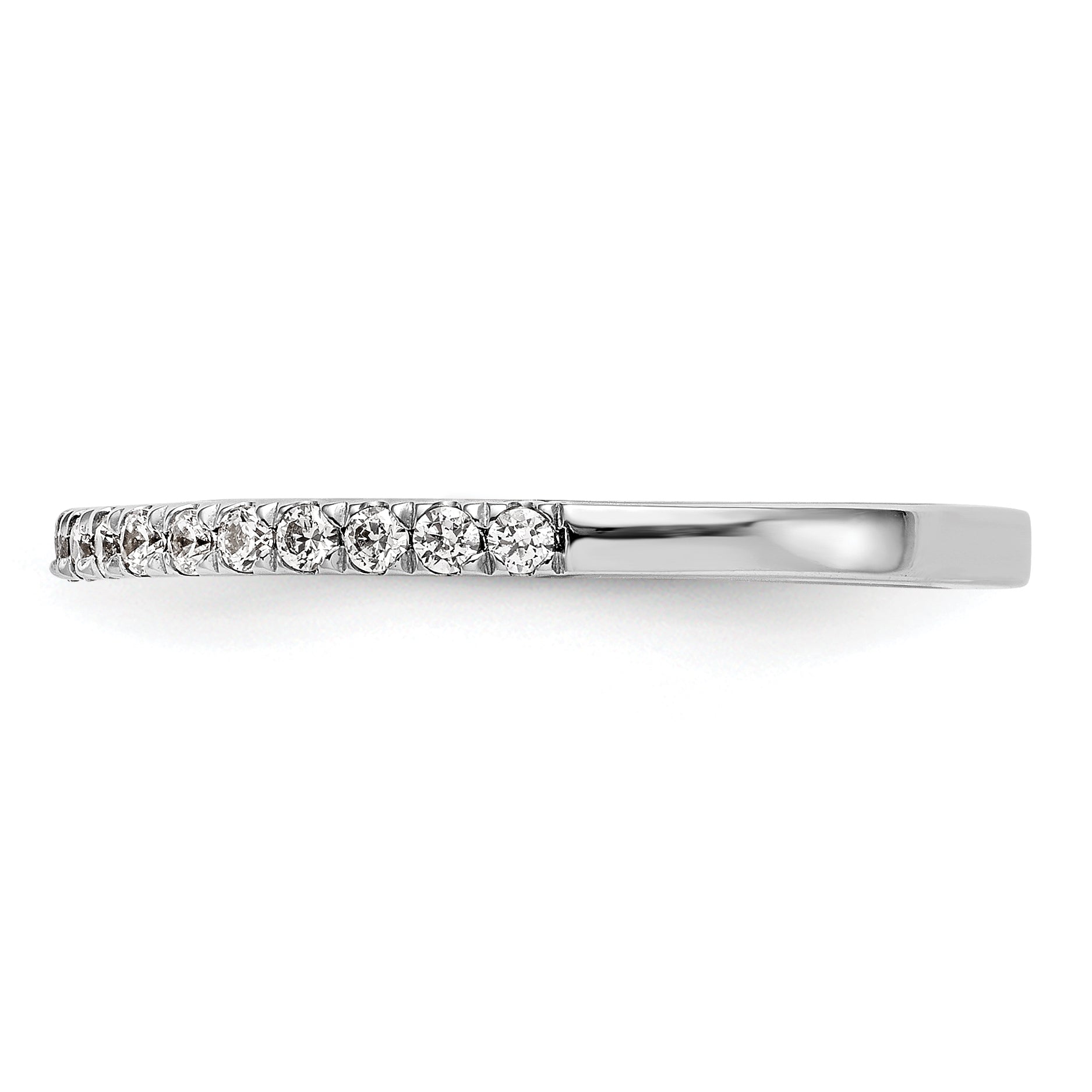 0.21ct. CZ Solid Real 14K White Gold Wedding Wedding Band Ring