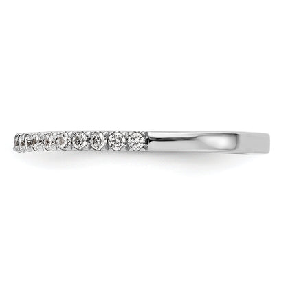 0.21ct. CZ Solid Real 14K White Gold Wedding Wedding Band Ring