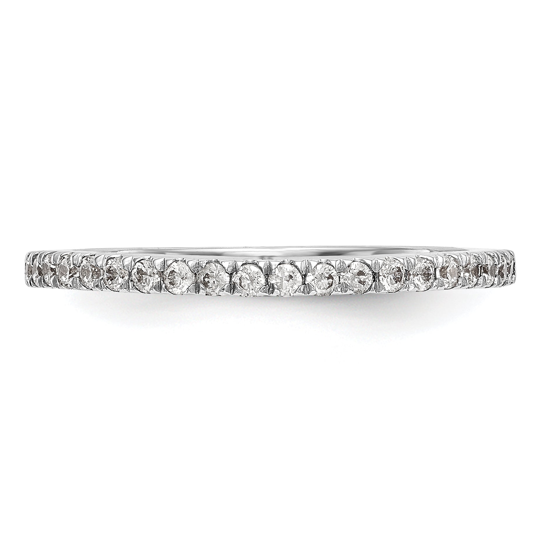 0.21ct. CZ Solid Real 14K White Gold Wedding Wedding Band Ring