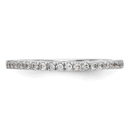 0.21ct. CZ Solid Real 14K White Gold Wedding Wedding Band Ring