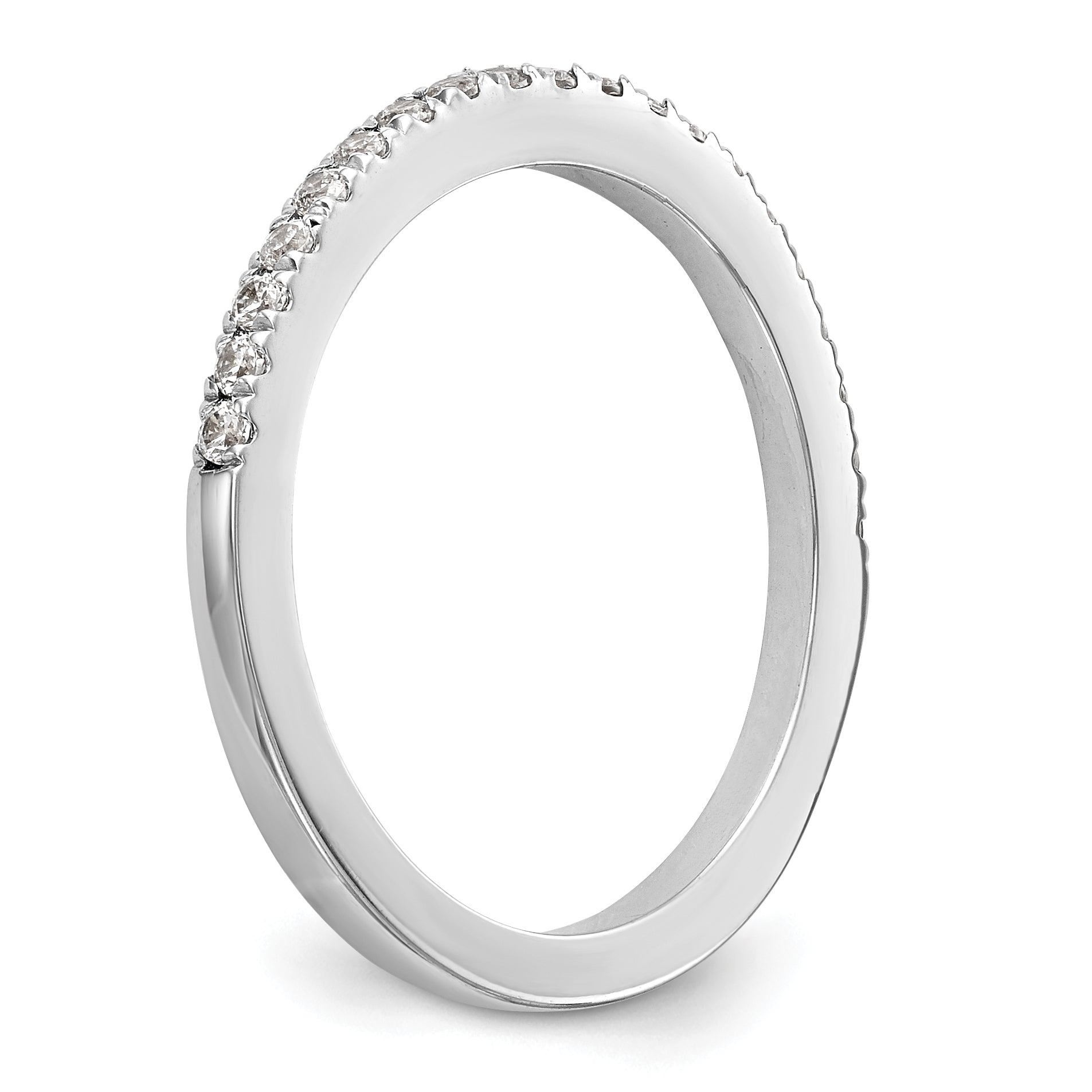 0.24ct. CZ Solid Real 14K White Gold Wedding Wedding Band Ring