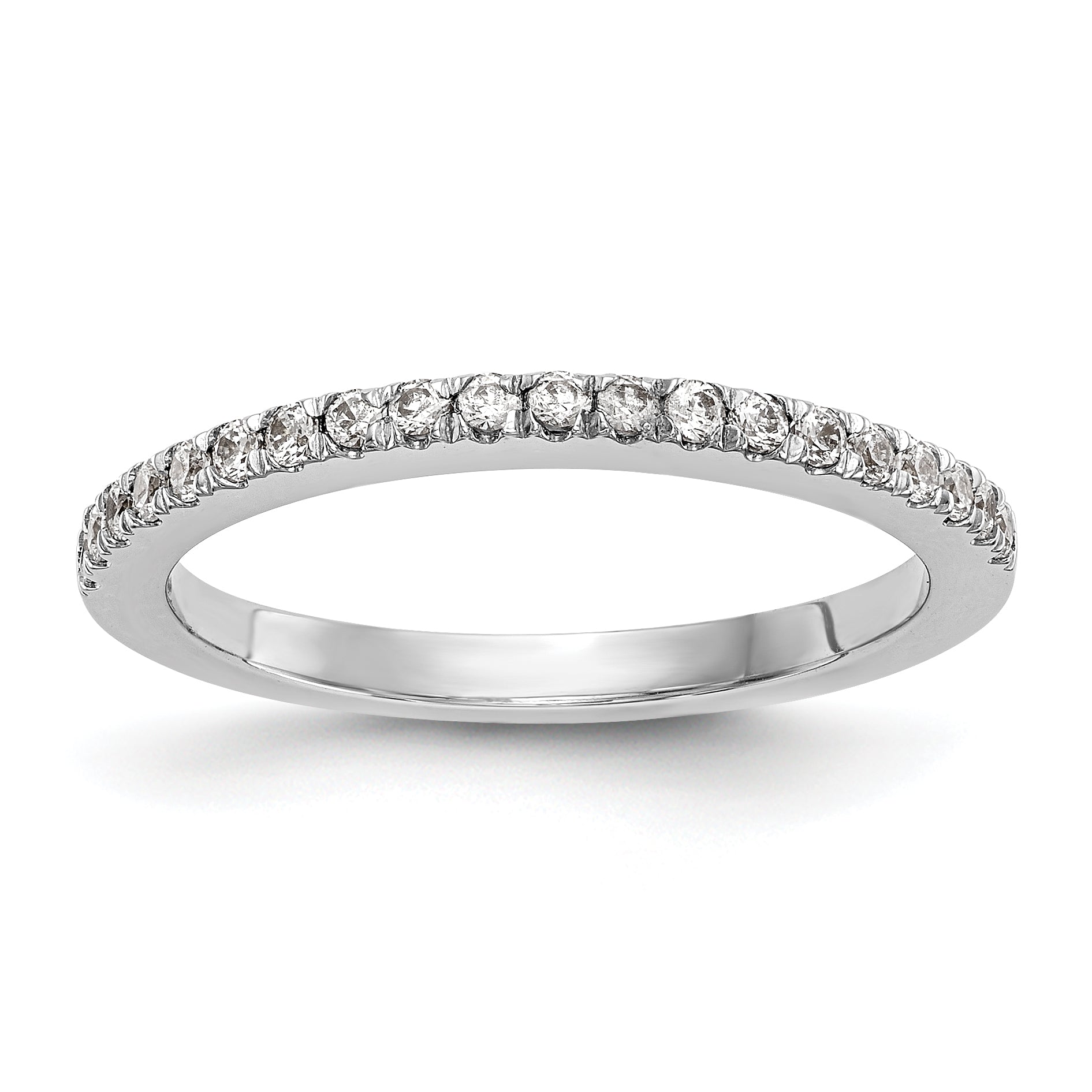 0.21ct. CZ Solid Real 14K White Gold Wedding Wedding Band Ring