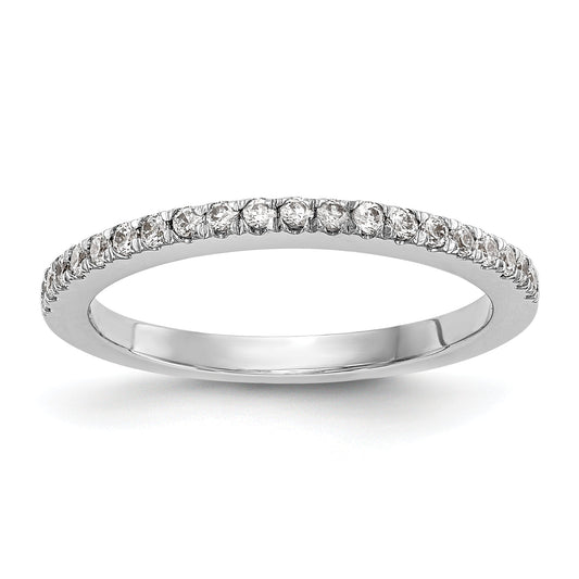 0.21ct. CZ Solid Real 14K White Gold Wedding Wedding Band Ring