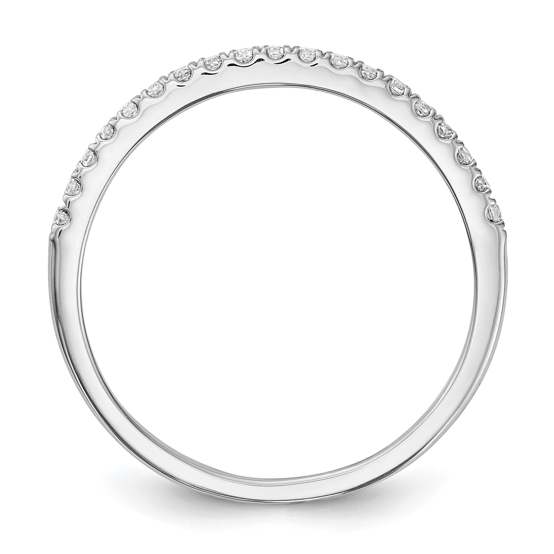0.19ct. CZ Solid Real 14K White Gold Wedding Wedding Band Ring
