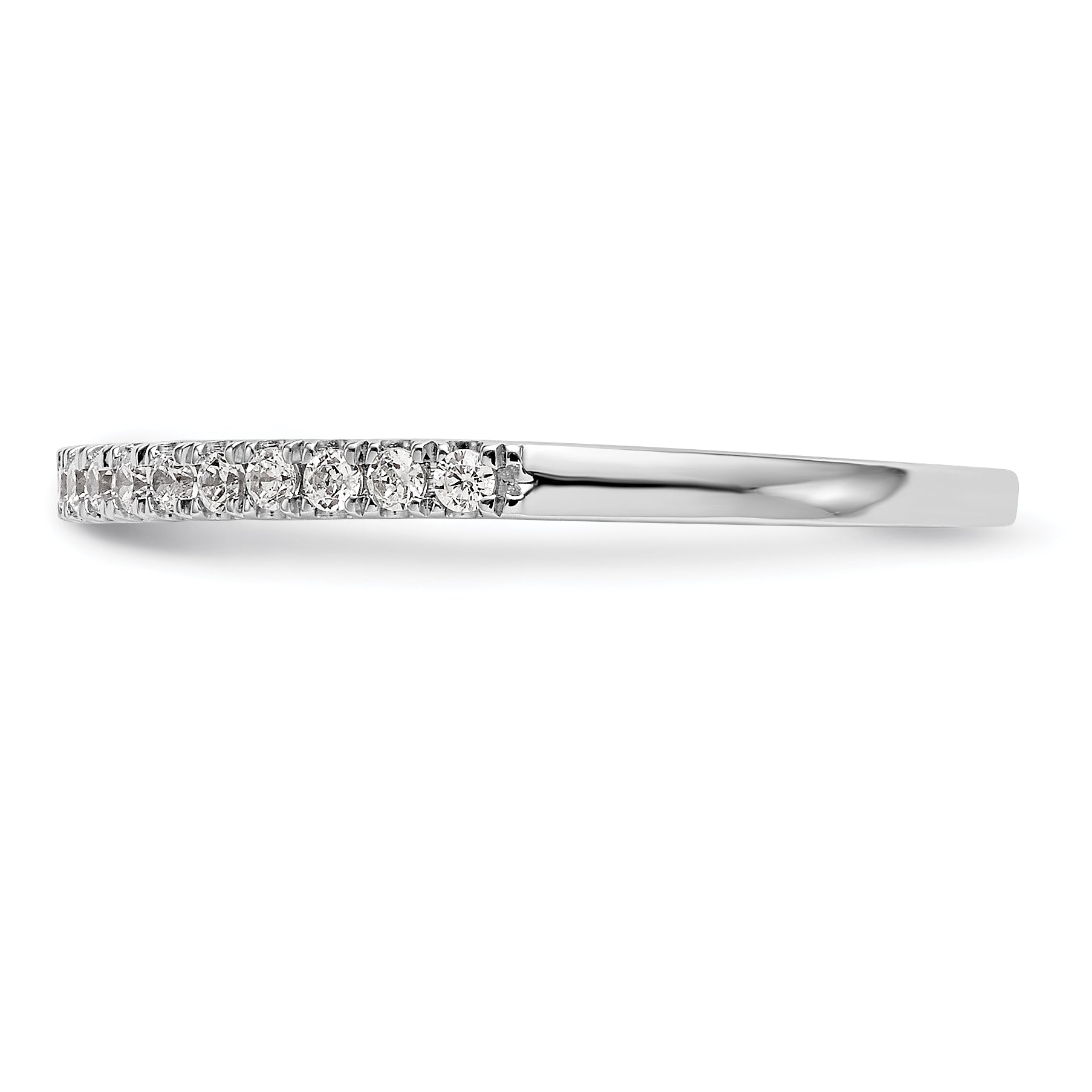 0.19ct. CZ Solid Real 14K White Gold Wedding Wedding Band Ring