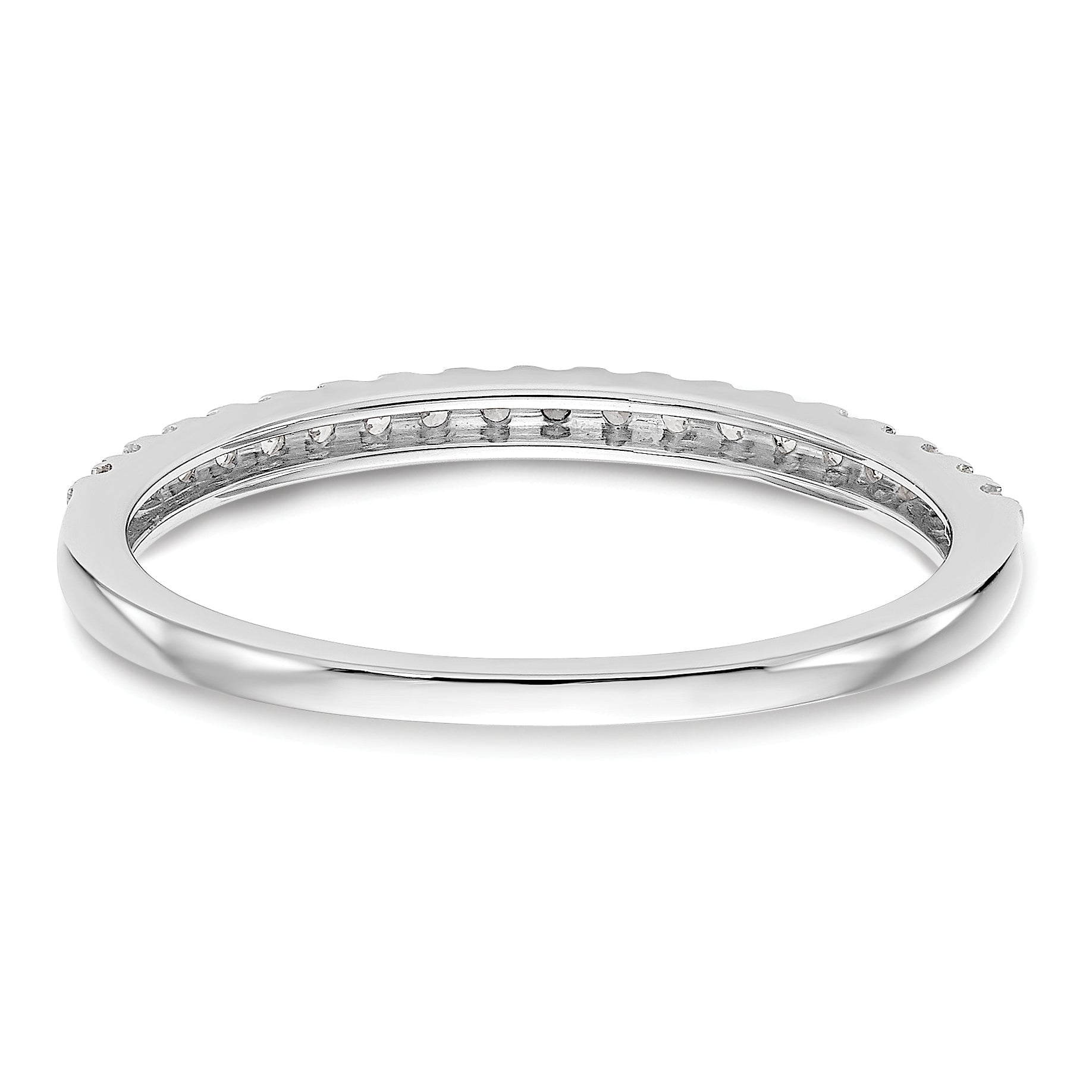 0.19ct. CZ Solid Real 14K White Gold Wedding Wedding Band Ring