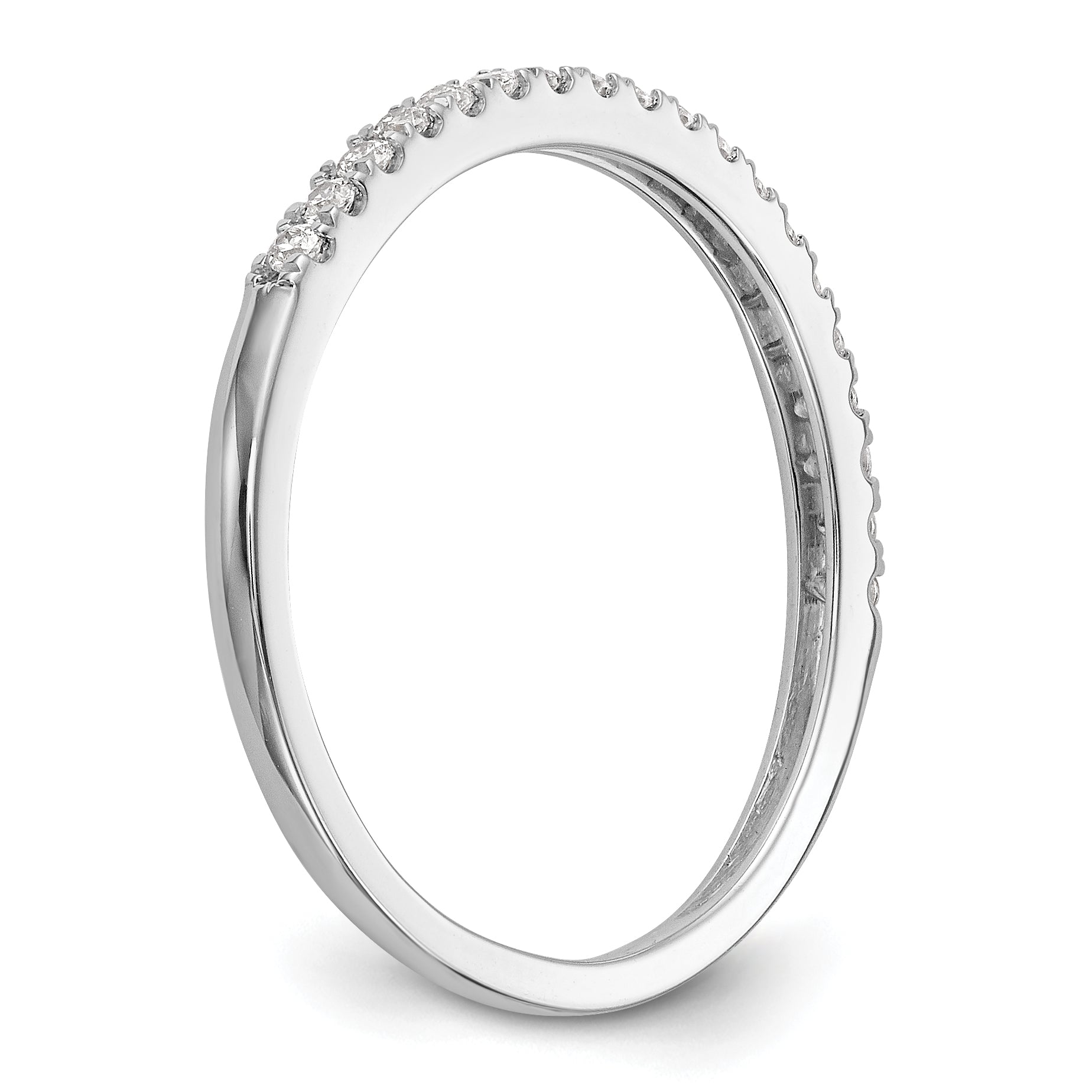 0.19ct. CZ Solid Real 14K White Gold Wedding Wedding Band Ring