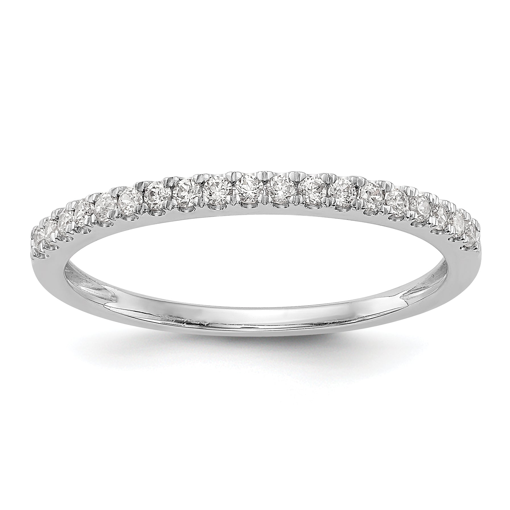 0.19ct. CZ Solid Real 14K White Gold Wedding Wedding Band Ring