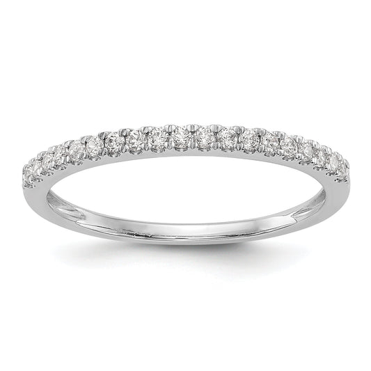 0.19ct. CZ Solid Real 14K White Gold Wedding Wedding Band Ring