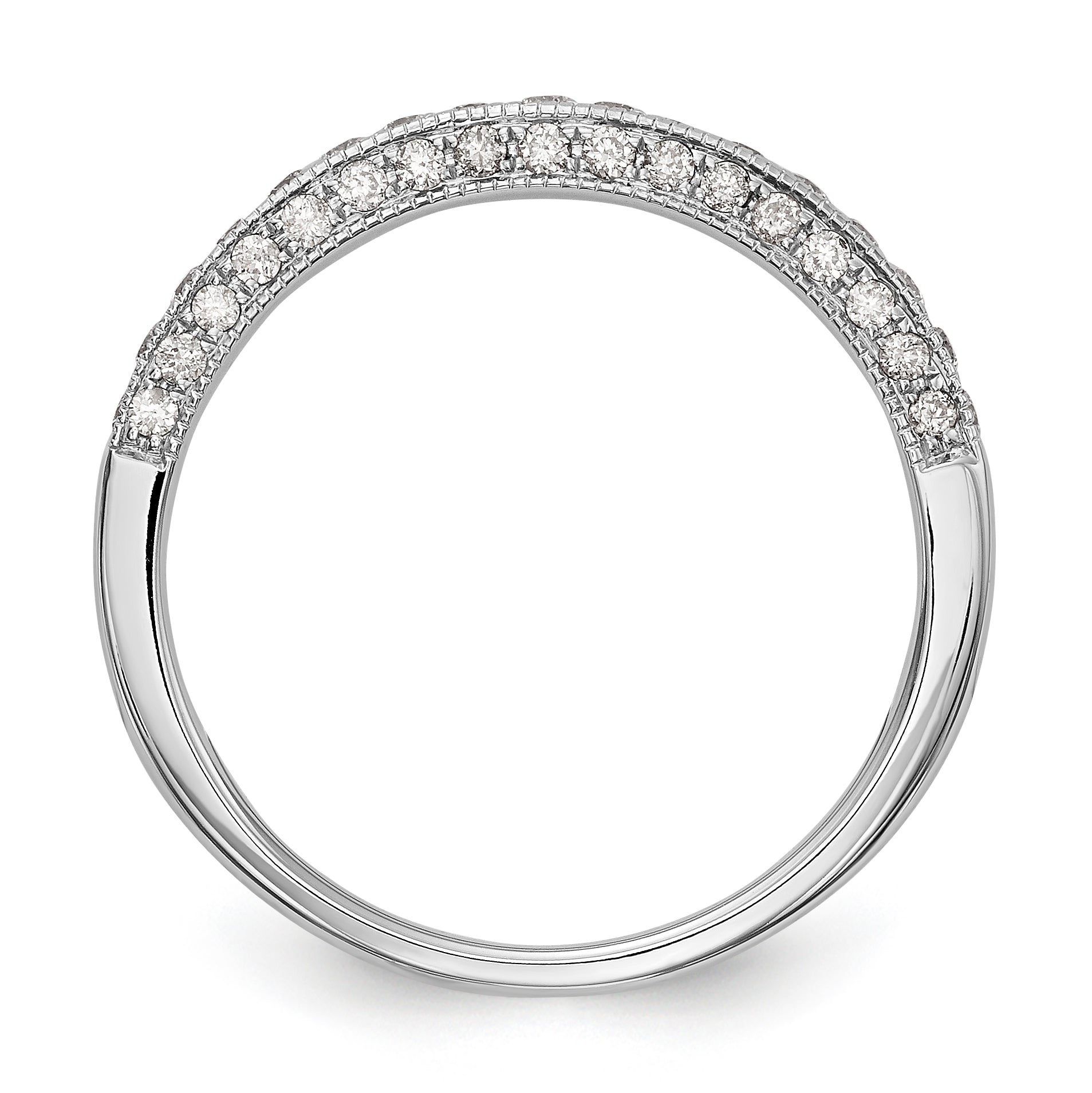 0.27ct. CZ Solid Real 14K White Gold Wedding Wedding Band Ring