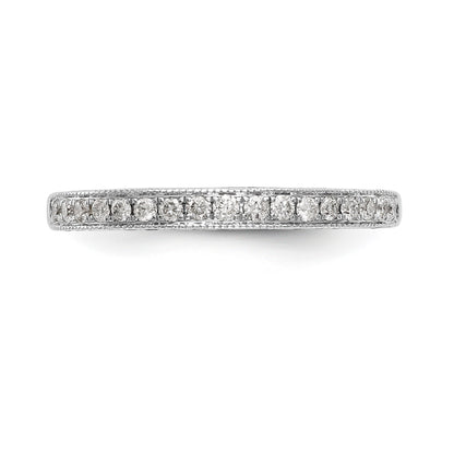 0.27ct. CZ Solid Real 14K White Gold Wedding Wedding Band Ring