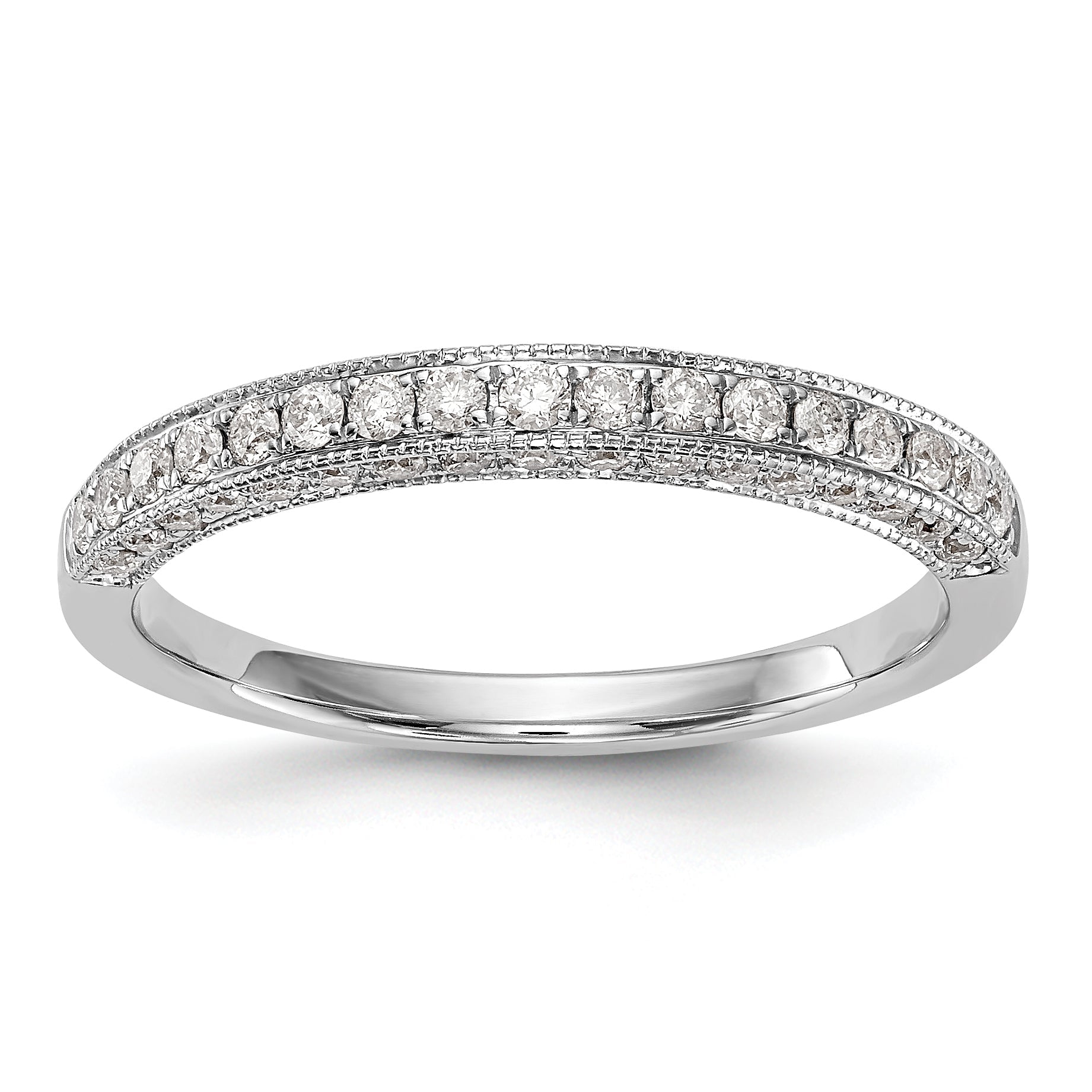 0.27ct. CZ Solid Real 14K White Gold Wedding Wedding Band Ring