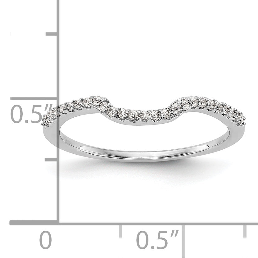 0.13ct. CZ Solid Real 14K White Gold Wedding Wedding Band Ring