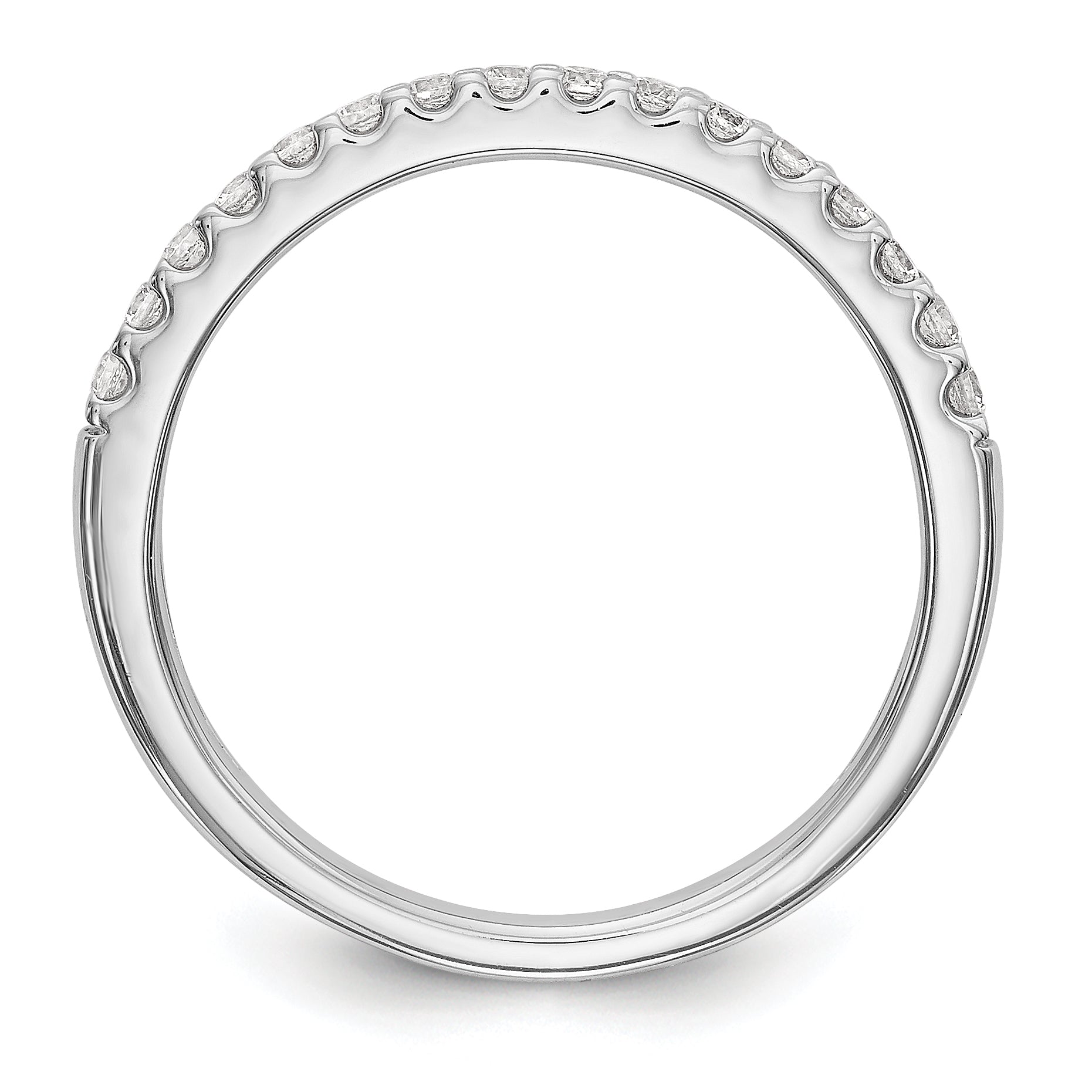 0.24ct. CZ Solid Real 14K White Gold Wedding Wedding Band Ring