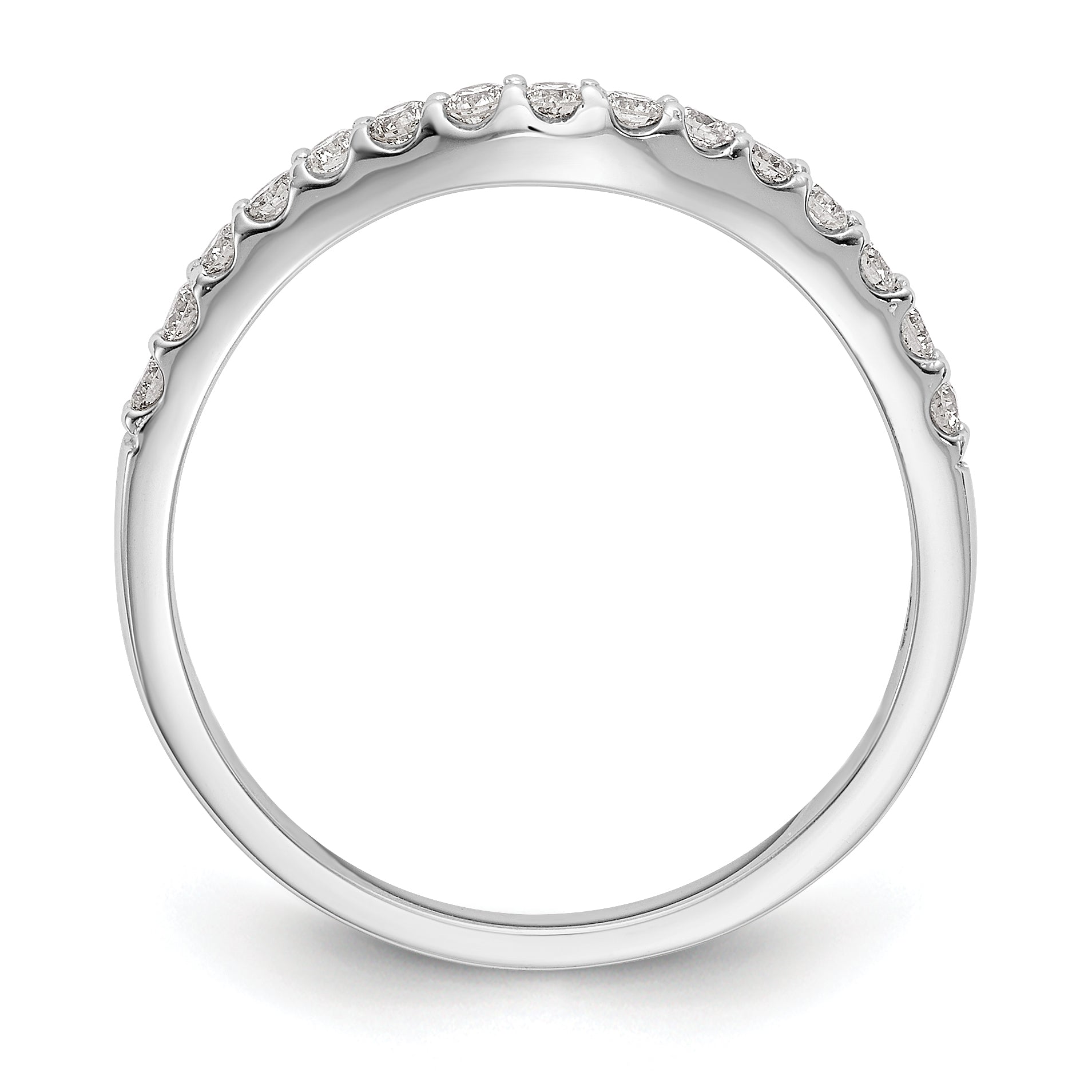 0.25ct. CZ Solid Real 14K White Gold Wedding Wedding Band Ring