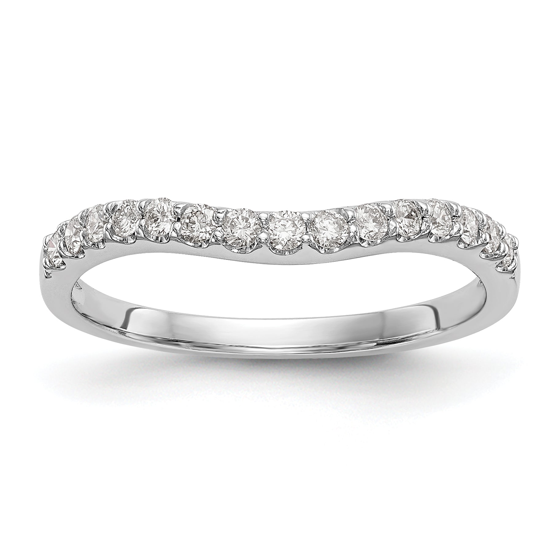 0.25ct. CZ Solid Real 14K White Gold Wedding Wedding Band Ring