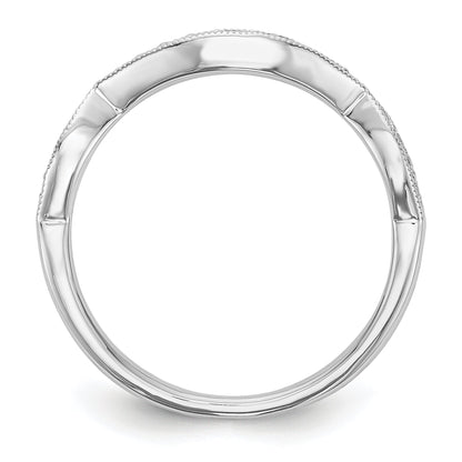 0.17ct. CZ Solid Real 14K White Gold Wedding Wedding Band Ring