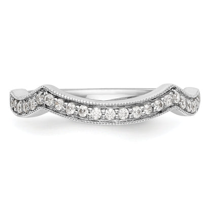 0.17ct. CZ Solid Real 14K White Gold Wedding Wedding Band Ring