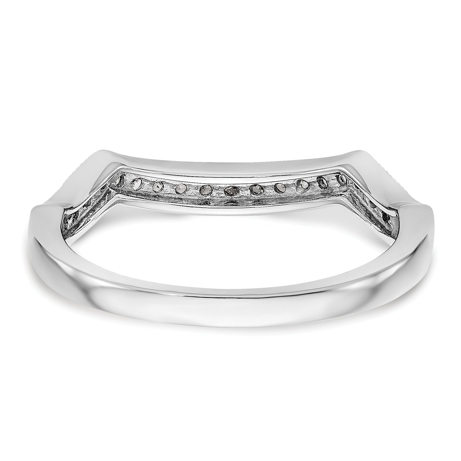 0.17ct. CZ Solid Real 14K White Gold Wedding Wedding Band Ring