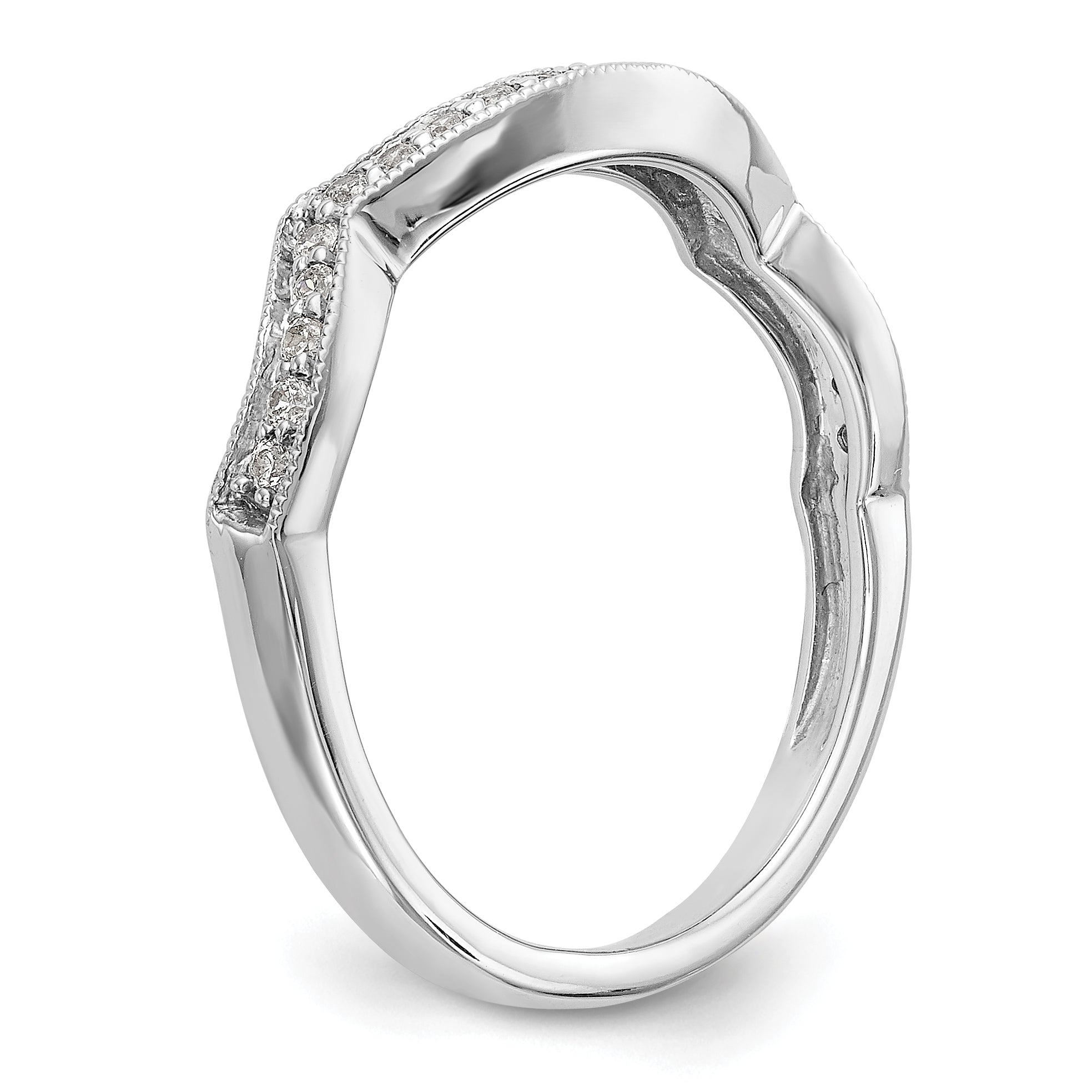 0.17ct. CZ Solid Real 14K White Gold Wedding Wedding Band Ring