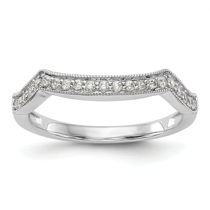 0.17ct. CZ Solid Real 14K White Gold Wedding Wedding Band Ring
