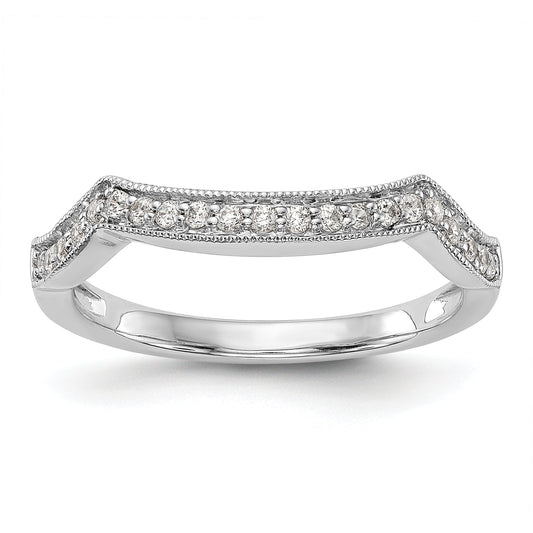 0.17ct. CZ Solid Real 14K White Gold Wedding Wedding Band Ring