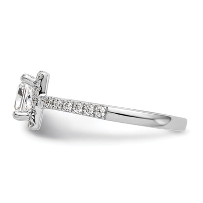0.25ct. CZ Solid Real 14K White Gold Princess Square Halo Engagement Ring