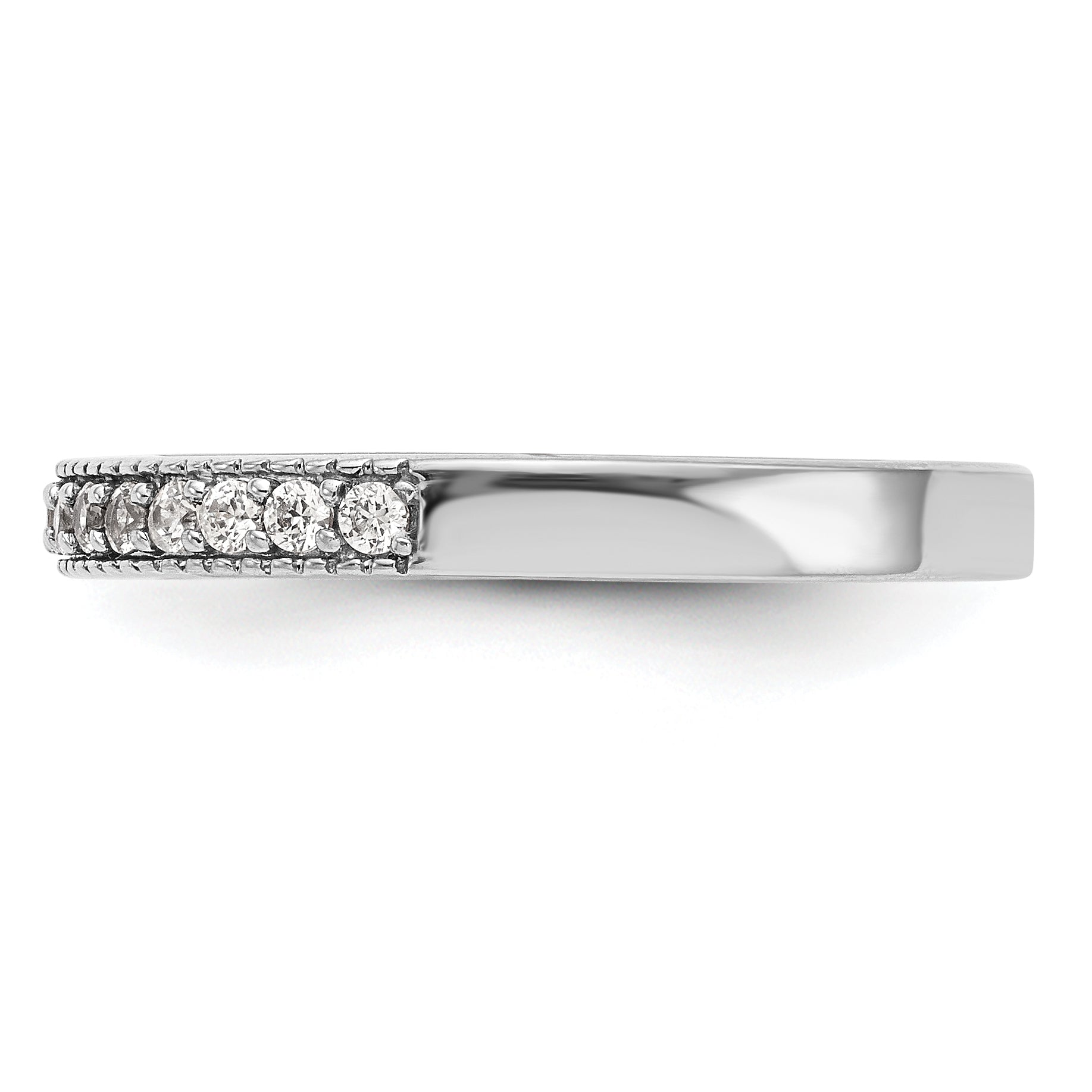 0.17ct. CZ Solid Real 14K White Gold Wedding Wedding Band Ring