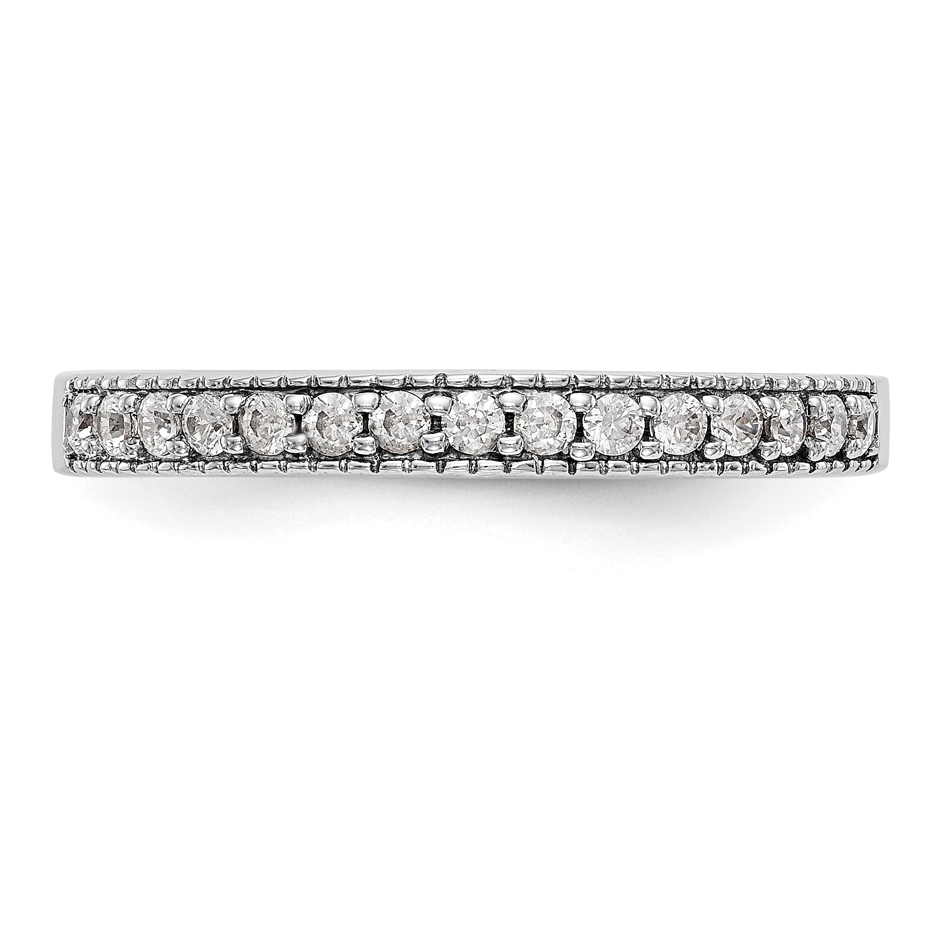 0.17ct. CZ Solid Real 14K White Gold Wedding Wedding Band Ring