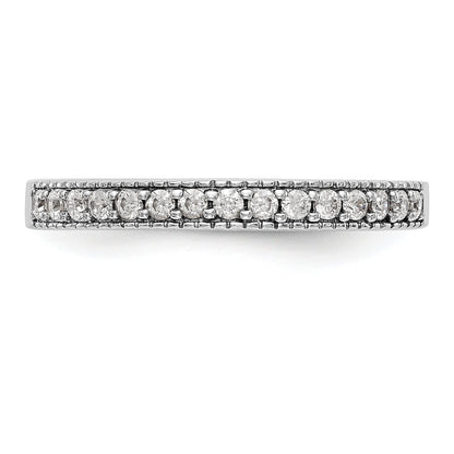 0.17ct. CZ Solid Real 14K White Gold Wedding Wedding Band Ring