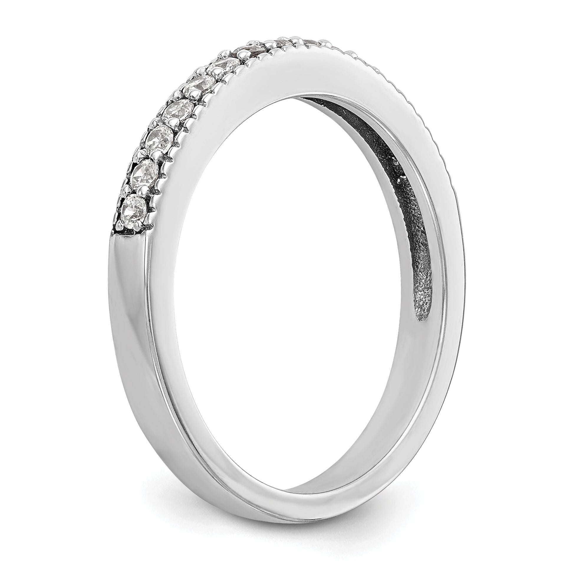 0.17ct. CZ Solid Real 14K White Gold Wedding Wedding Band Ring