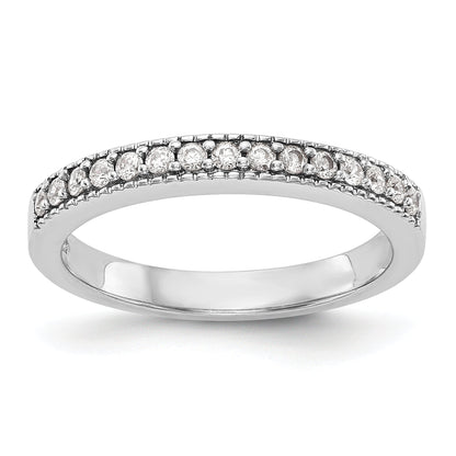 0.17ct. CZ Solid Real 14K White Gold Wedding Wedding Band Ring
