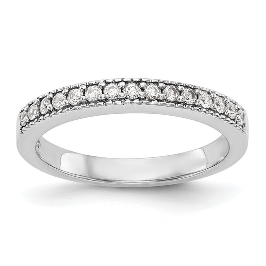 0.17ct. CZ Solid Real 14K White Gold Wedding Wedding Band Ring