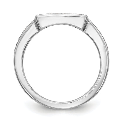 0.21ct. CZ Solid Real 14K White Gold Wedding Wedding Band Ring