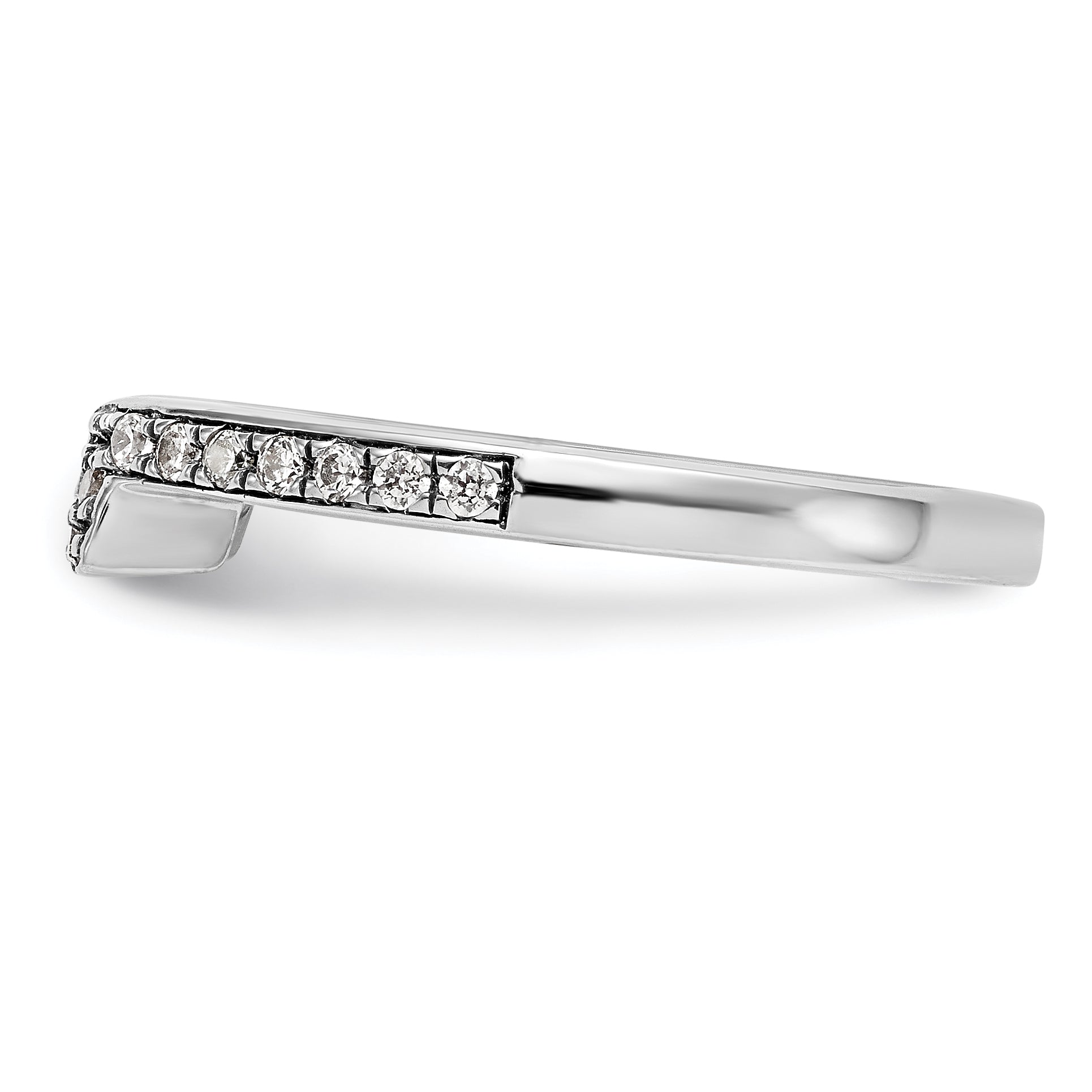 0.21ct. CZ Solid Real 14K White Gold Wedding Wedding Band Ring