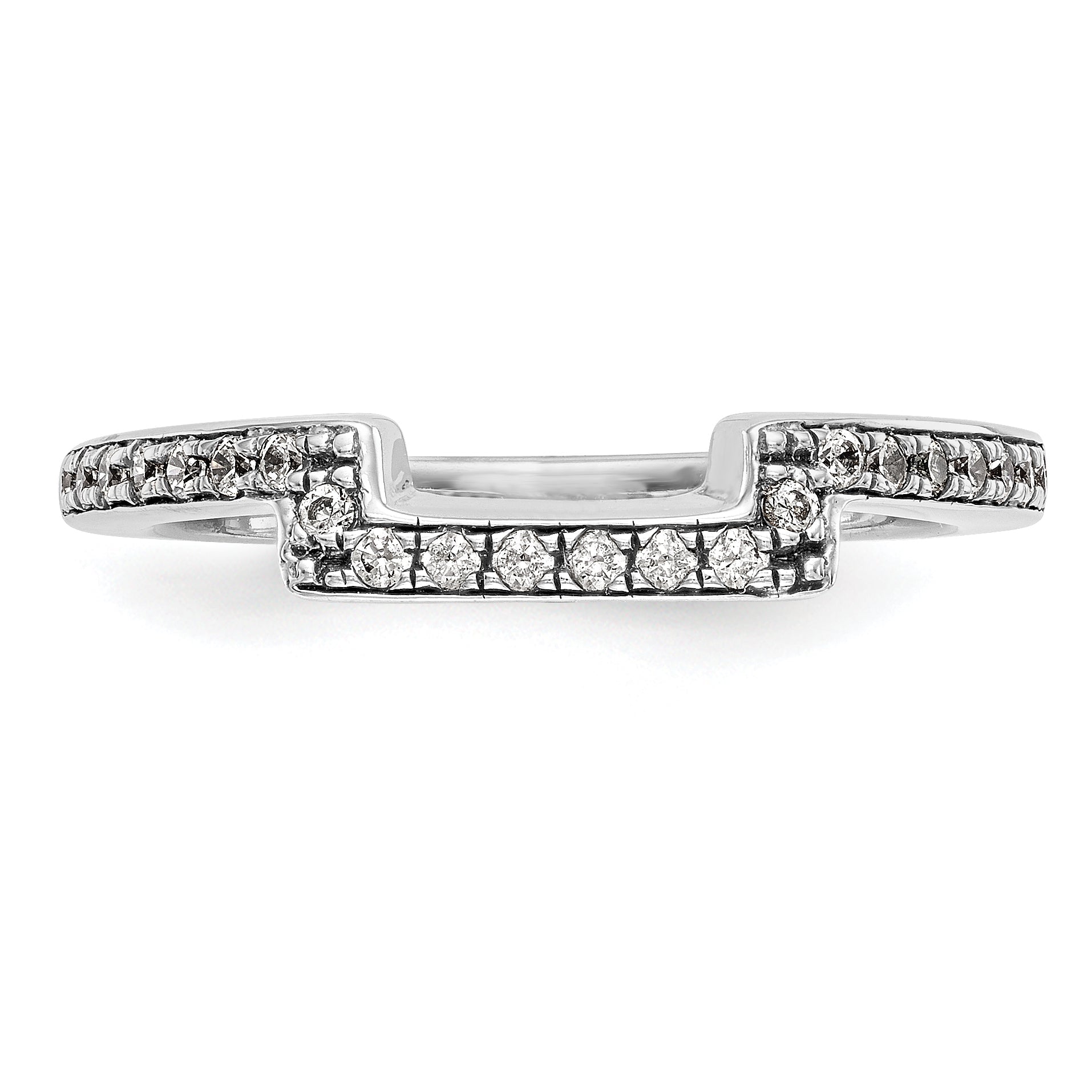 0.21ct. CZ Solid Real 14K White Gold Wedding Wedding Band Ring