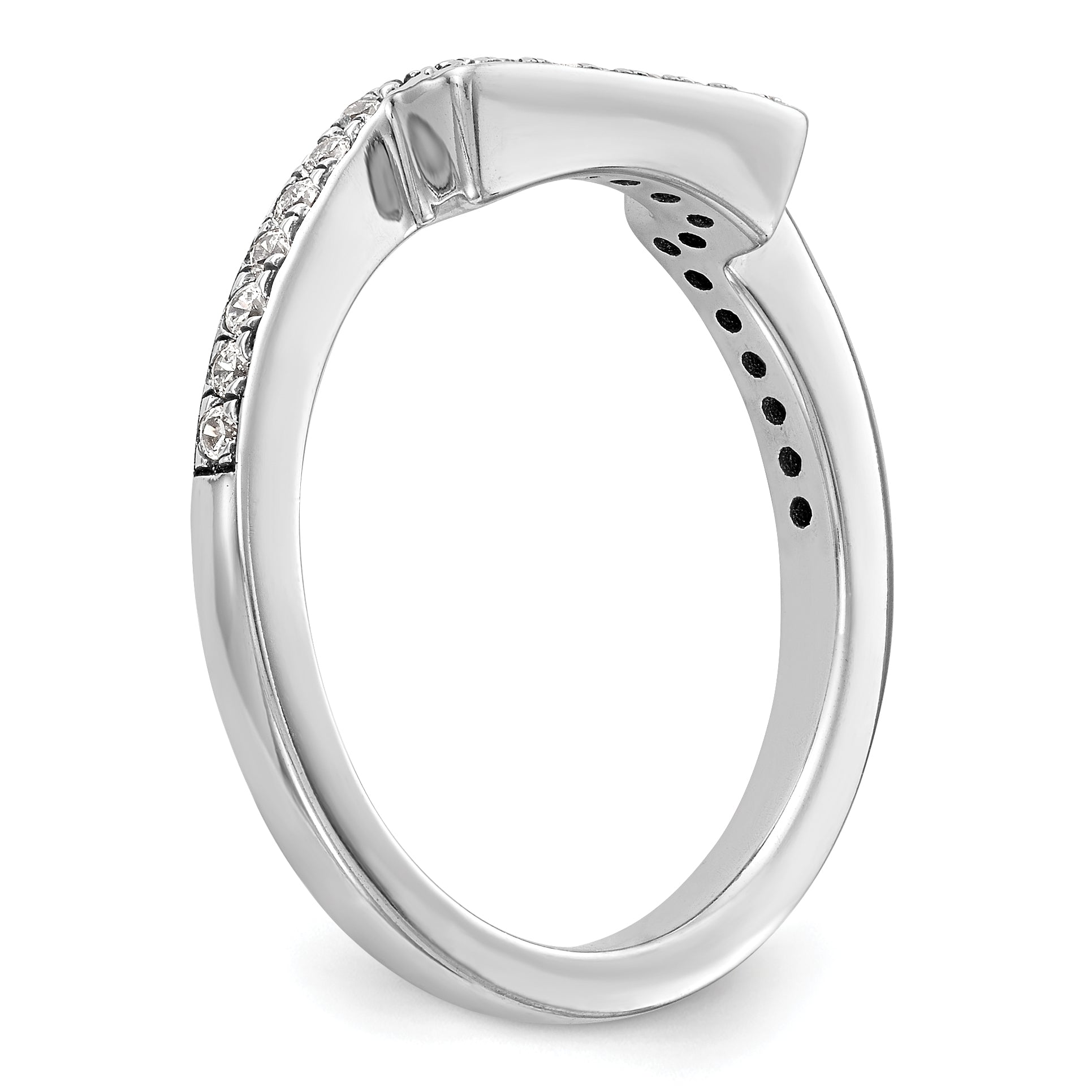 0.21ct. CZ Solid Real 14K White Gold Wedding Wedding Band Ring