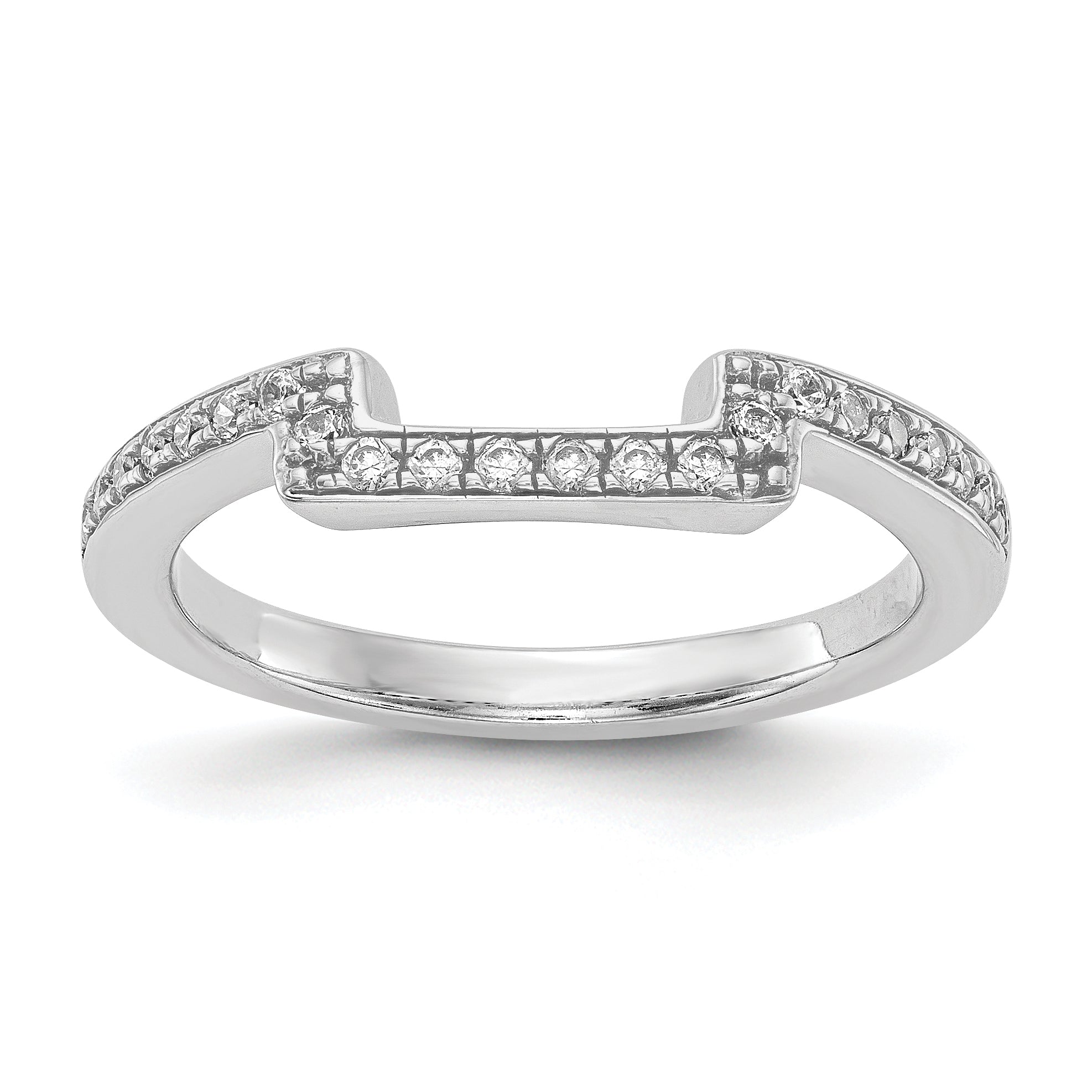0.21ct. CZ Solid Real 14K White Gold Wedding Wedding Band Ring
