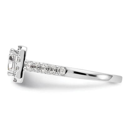 0.60ct. CZ Solid Real 14K White Gold Princess Square Halo Engagement Ring