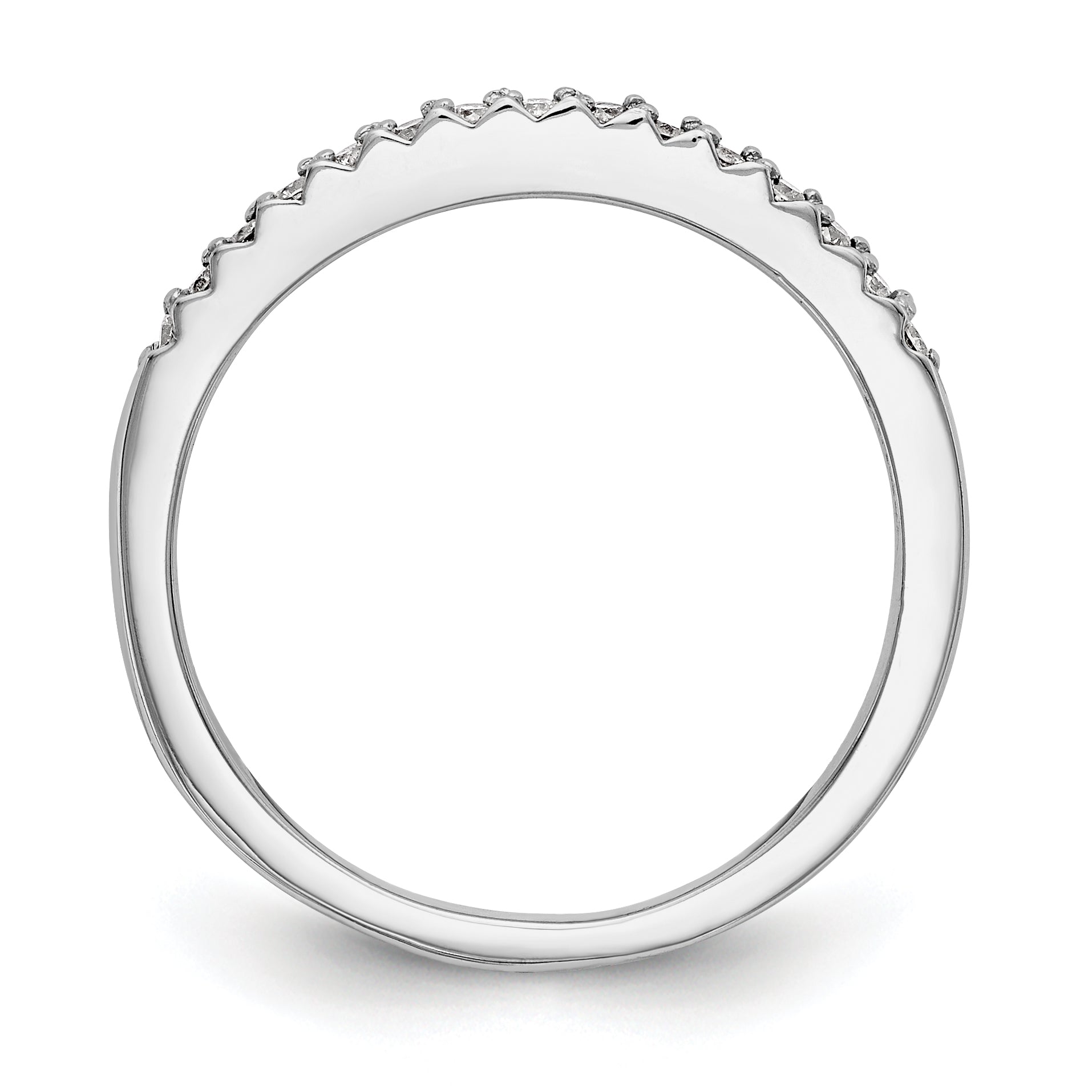 0.15ct. CZ Solid Real 14K White Gold Wedding Wedding Band Ring