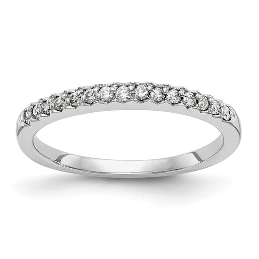 0.15ct. CZ Solid Real 14K White Gold Wedding Wedding Band Ring