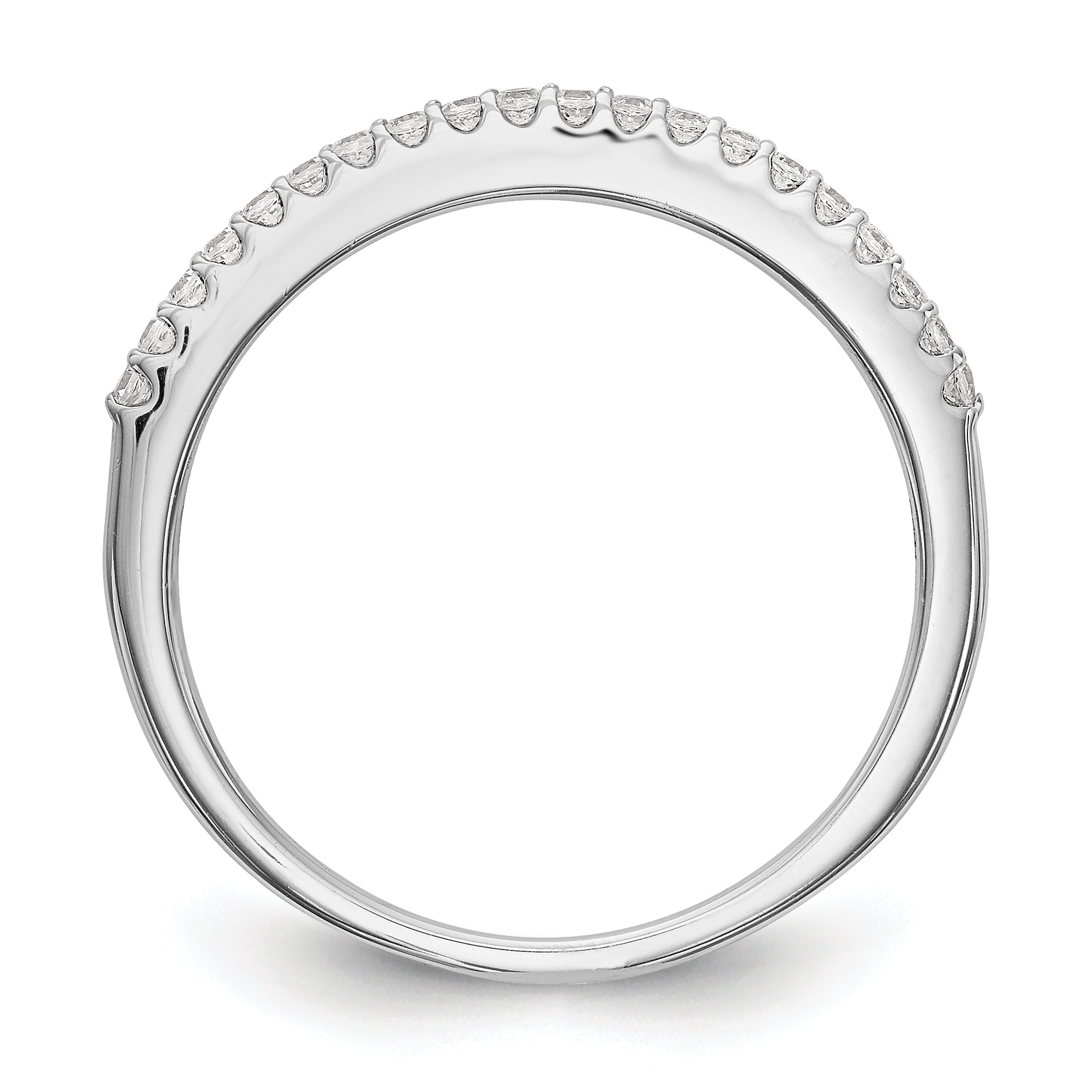 0.16ct. CZ Solid Real 14K White Gold Wedding Wedding Band Ring